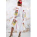 Embroidered boho dress "Flora" White